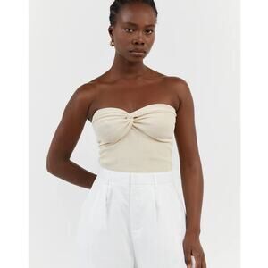 $60 DISSH Anika Twisted Knot Top in Cream - US 8
